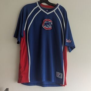 Majestic Chicago Cubs Jersey Shirt Men's Blue Baseball MLB Size Large